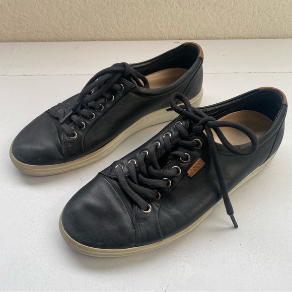 ECCO Danish Soft 7 Design Women’s Black Athletic Leather Sneaker EU 38 US 7 - Picture 2 of 15
